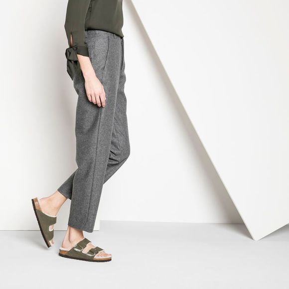 NEW Birkenstock Arizona Shearling Suede Leather Size 38 - Picture 1 of 9